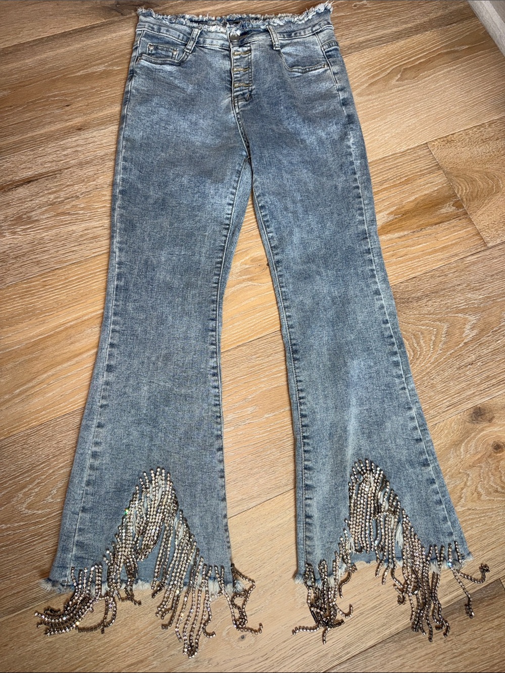 Blue B Embellished Rhinestone Women's Jeans